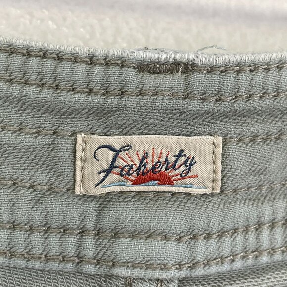 Faherty Pants Womens 26 Green Stretch Terry Harbor High Rise Wide Leg Stretch - Picture 4 of 8